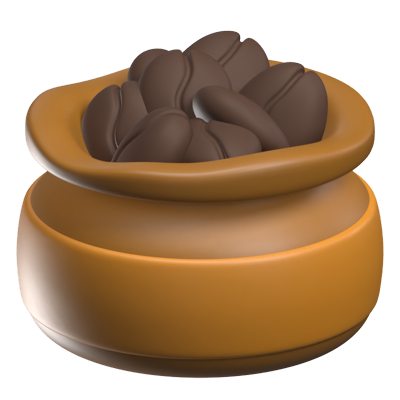 3D Coffee Beans Bag 3D Graphic