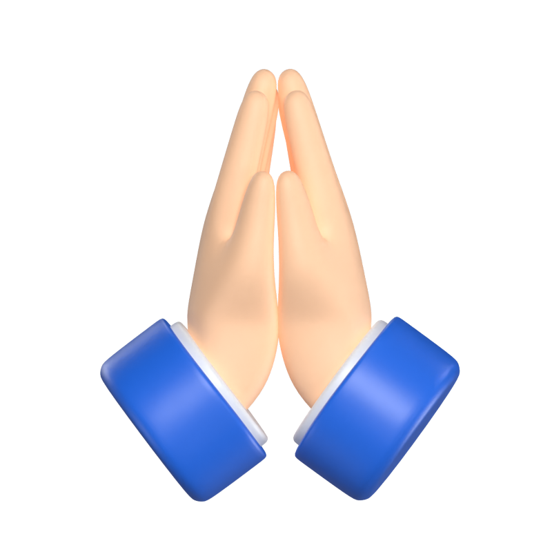 Folded Hands 3D Graphic