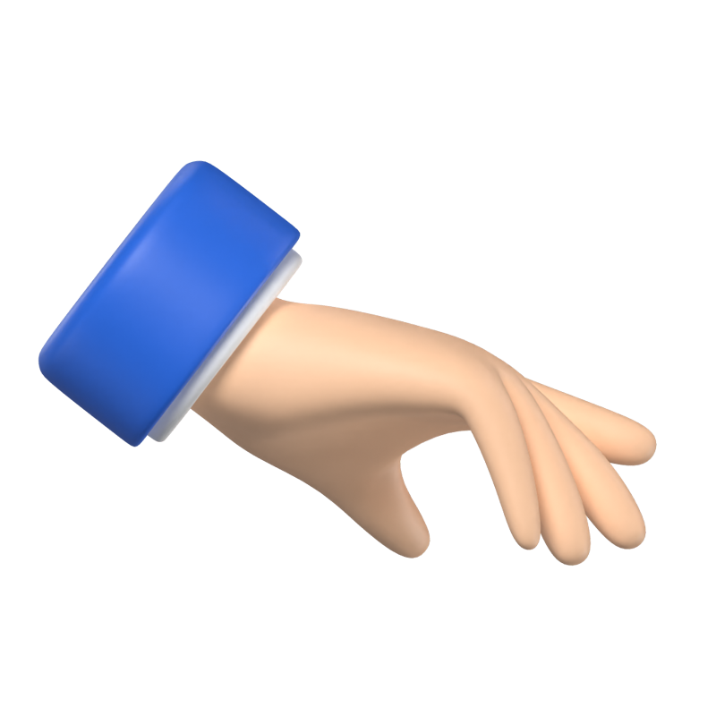 Palm Down Hand 3D Graphic