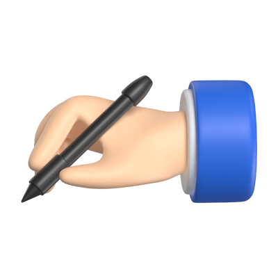 Writing Hand 3D Graphic