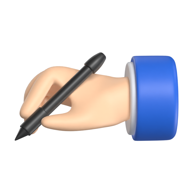 Writing Hand 3D Graphic