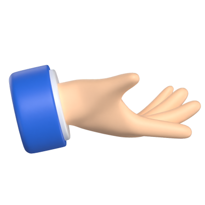 Palm Up Hand 3D Graphic
