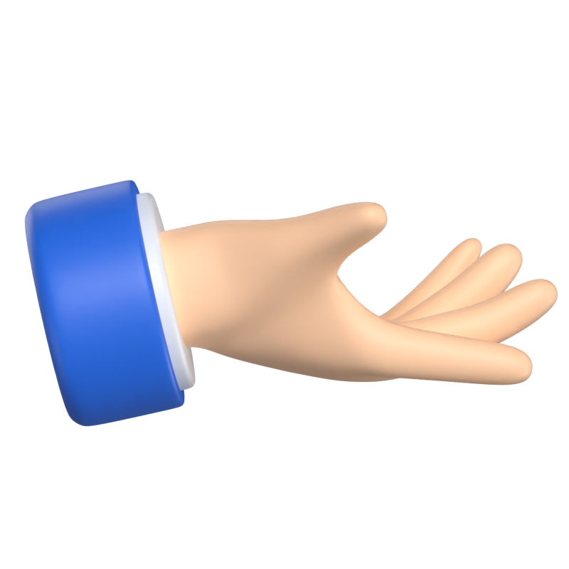 Palm Up Hand 3D Graphic