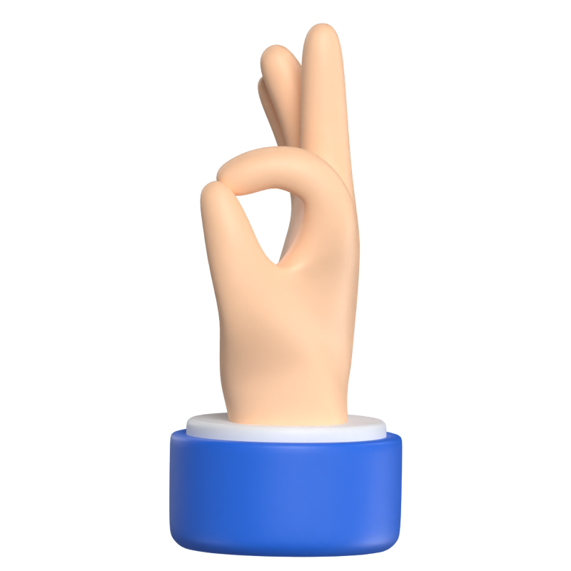 Okay Hand Sign 3D Graphic