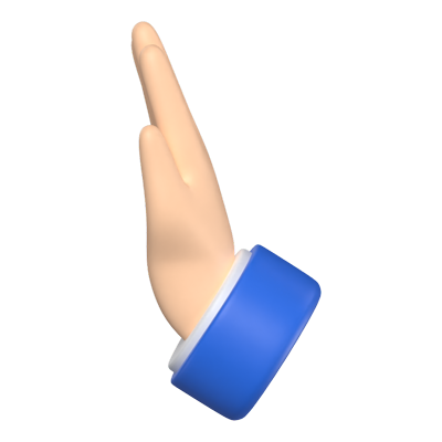 Leftwards Pushing Hand 3D Graphic