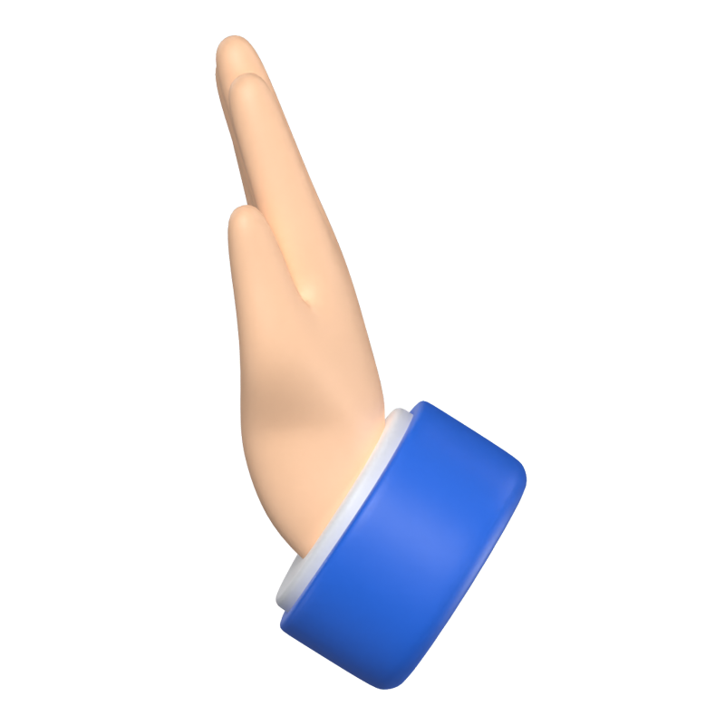 Leftwards Pushing Hand 3D Graphic