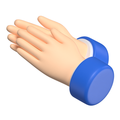 Clapping Hands Sign 3D Graphic