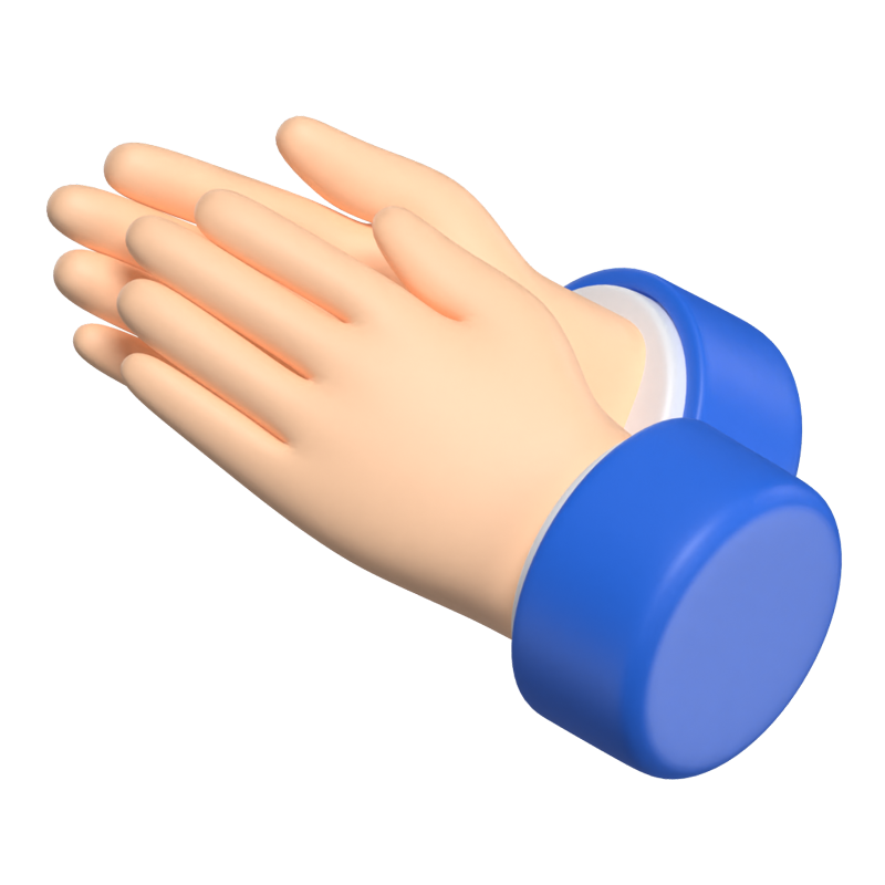 Clapping Hands Sign 3D Graphic