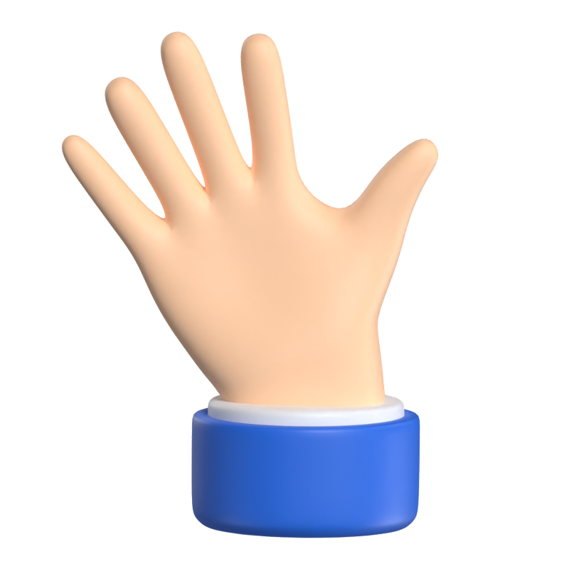 Waving Hand Sign 3D Graphic