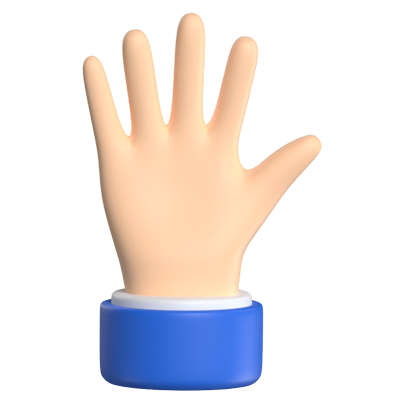 Raised Hand 3D Graphic