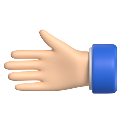 Leftward Hand 3D Graphic