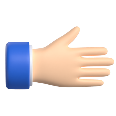 Rightward Hand 3D Graphic