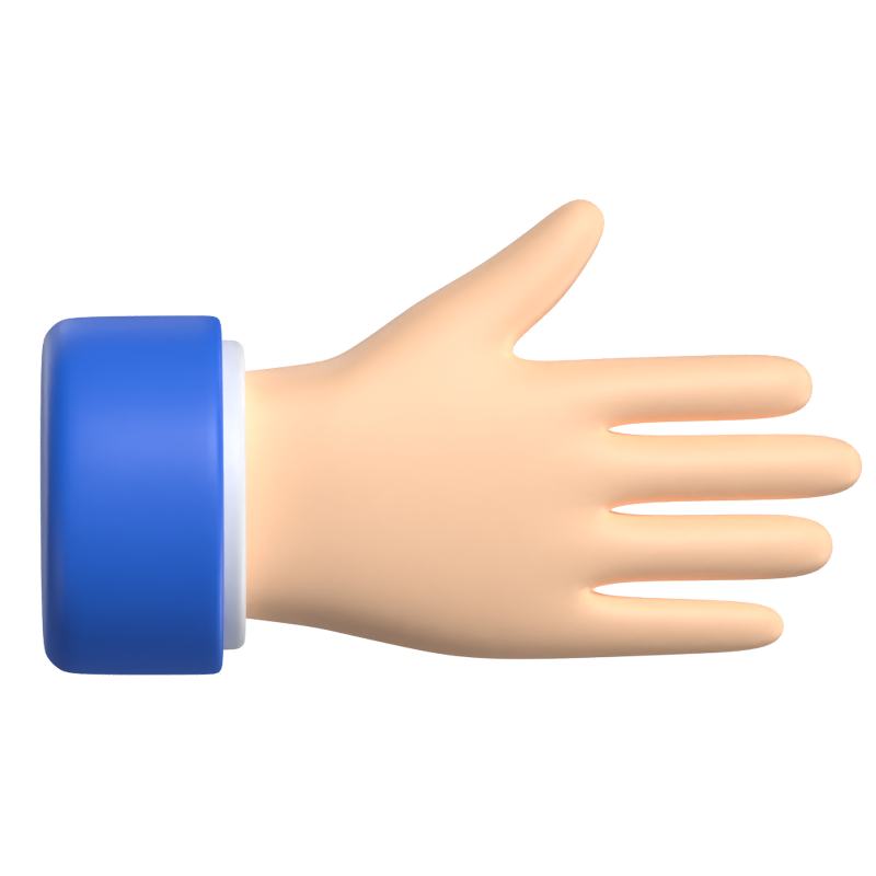 Rightward Hand 3D Graphic