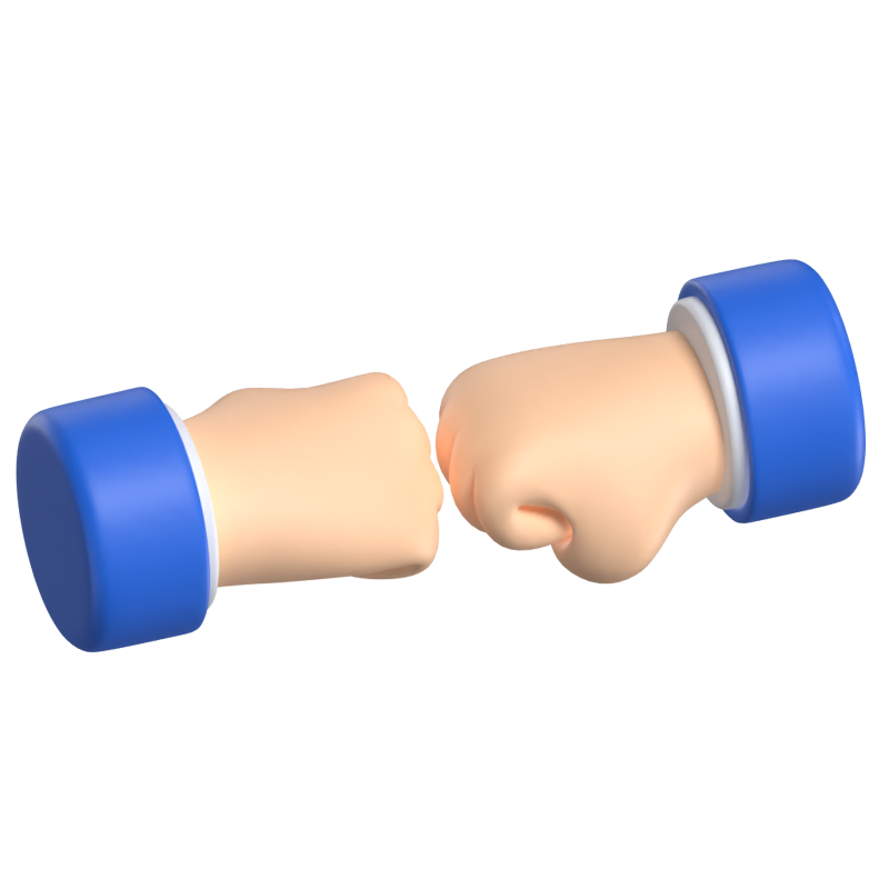 Double Facing Fist 3D Graphic