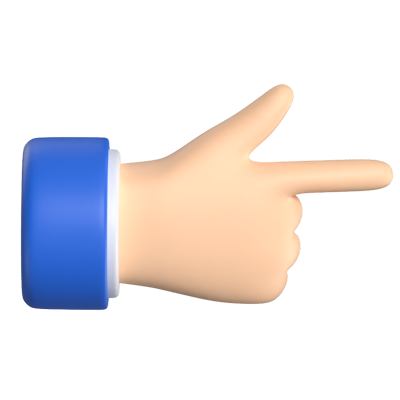 Backhand Pointing Right 3D Graphic