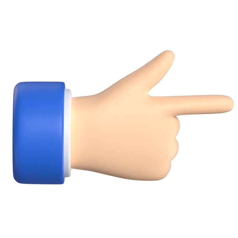 Backhand Pointing Right 3D Graphic