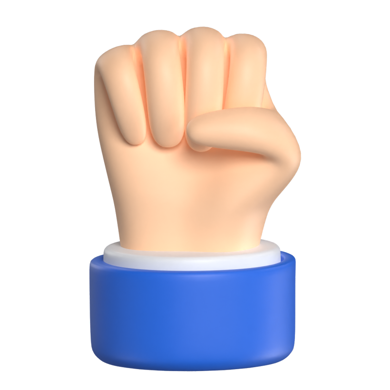 Raised Fist 3D Graphic