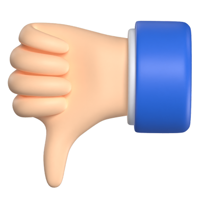 Thumbs Down Sign 3D Graphic