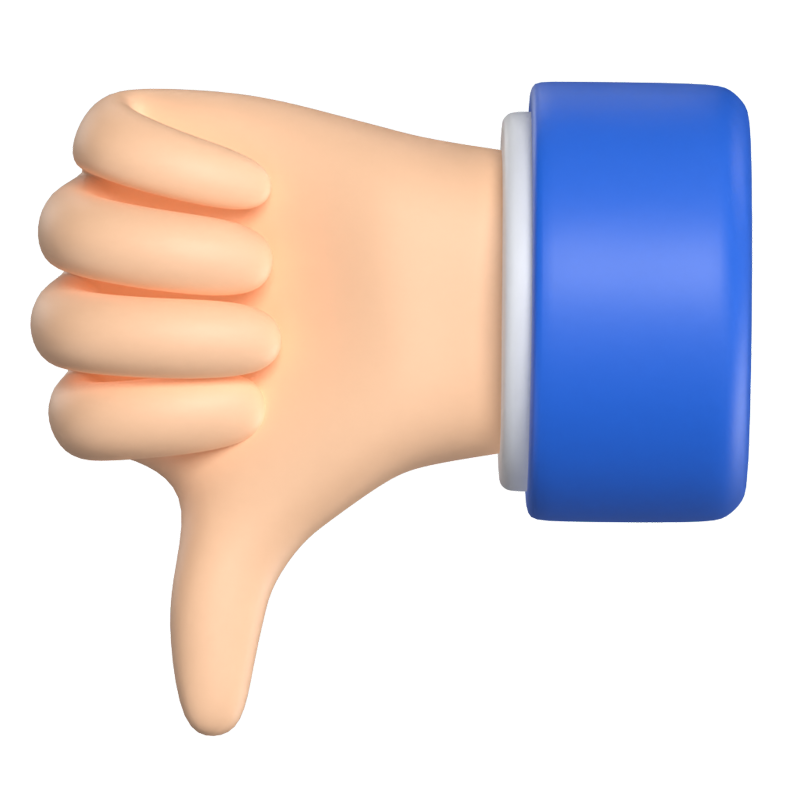 Thumbs Down Sign 3D Graphic