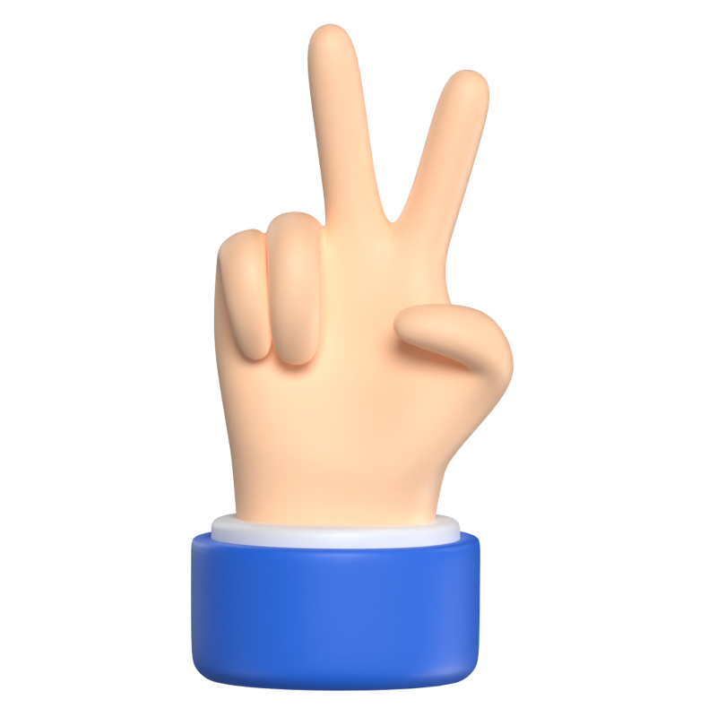 Victory Hand 3D Graphic