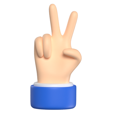 Victory Hand 3D Graphic