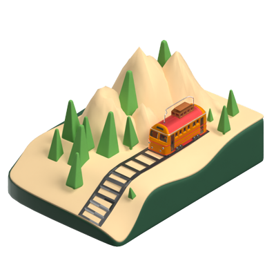 Funicular 3D Animated Icon 3D Graphic