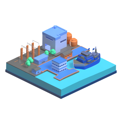 Port 3D Animated Icon 3D Graphic