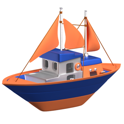 Boat 3D Animated Icon 3D Graphic