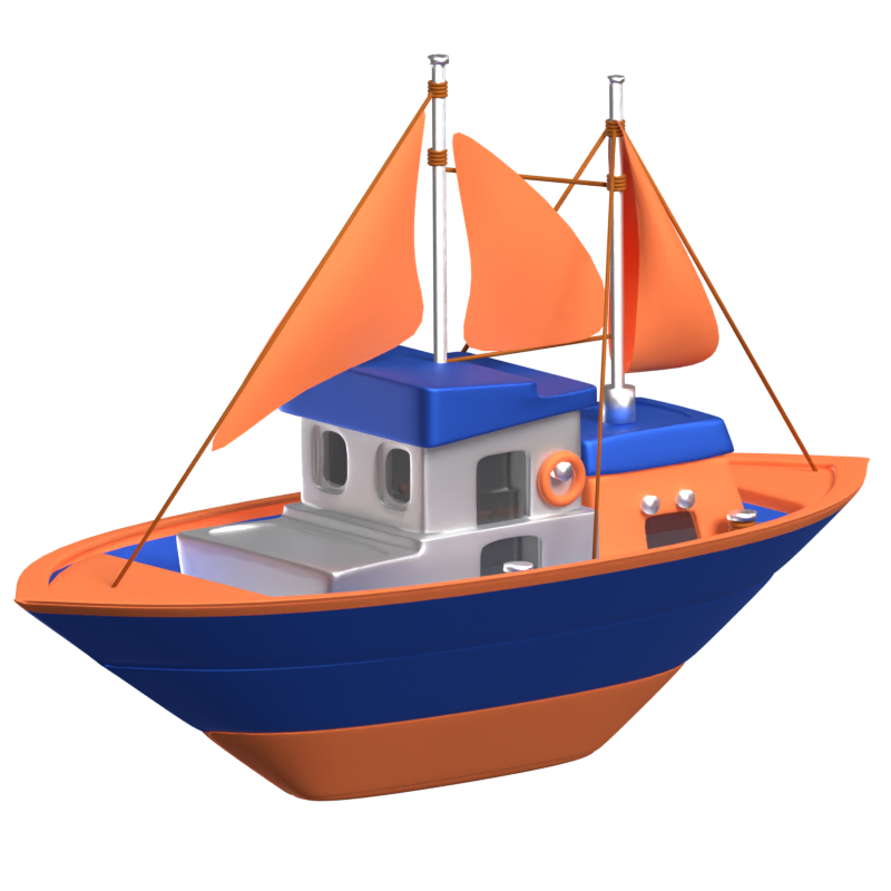 Boat 3D Animated Icon 3D Graphic