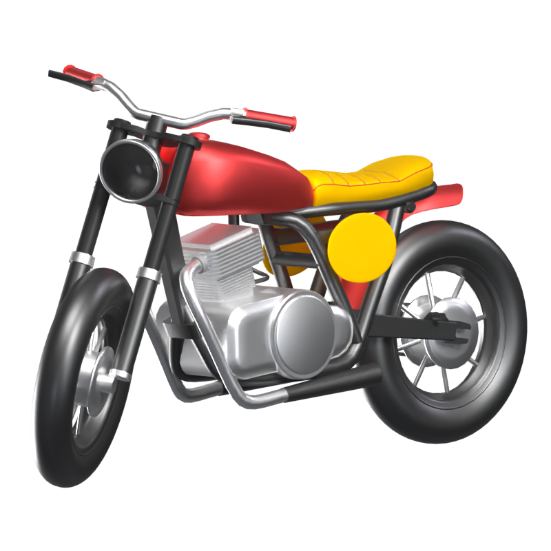 Motorrad 3D Animierte Ikone 3D Graphic