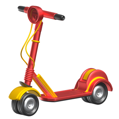 Electric Scooter 3D Animated Icon 3D Graphic