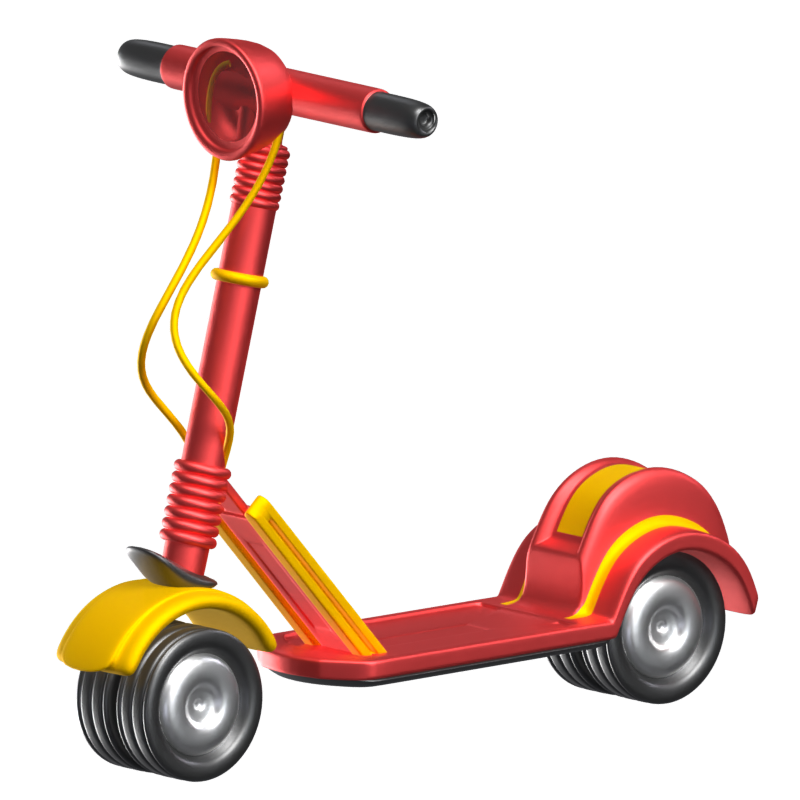 Electric Scooter 3D Animated Icon 3D Graphic