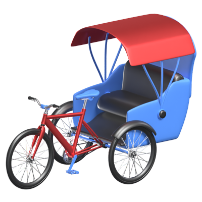 Rickshaw 3D Animated Icon 3D Graphic