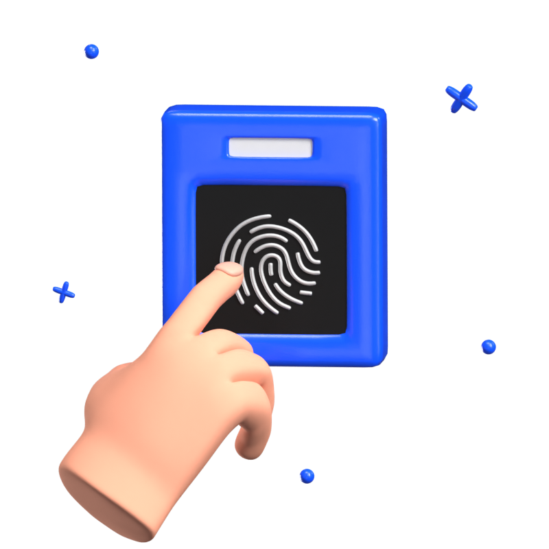 Biometrics 3D Animated Icon 3D Graphic