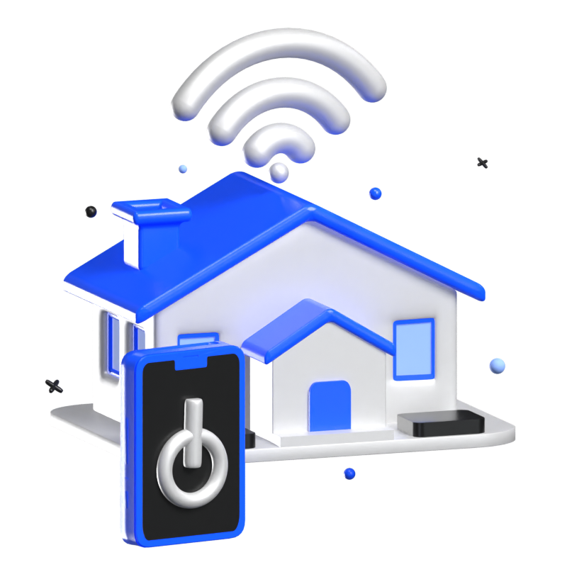 Smart House 3D Animated Icon 3D Graphic