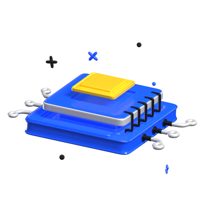 Microchip Icono animado en 3D 3D Graphic