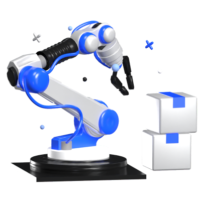 Robot Arm 3D Animated Icon 3D Graphic