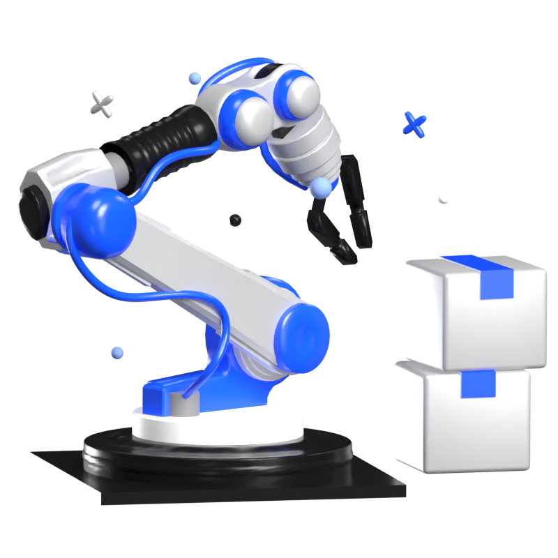 Roboterarm 3D Animierte Ikone 3D Graphic