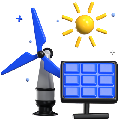 Renewable Energy 3D Animated Icon 3D Graphic
