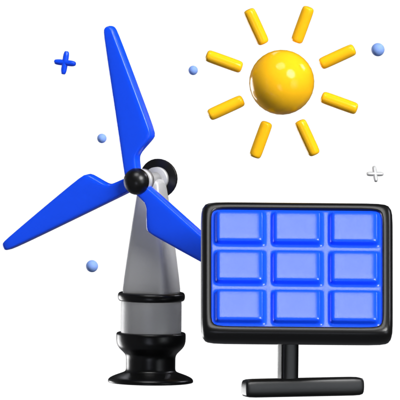 Renewable Energy 3D Animated Icon 3D Graphic