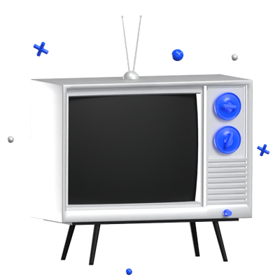 Television 3D Animated Icon 3D Graphic