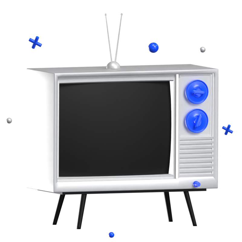 Television 3D Animated Icon 3D Graphic