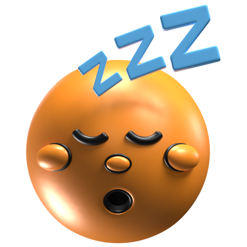 Sleeping Face 3D Retro Emoji Icon