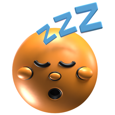 Sleeping Face 3D Retro Emoji Icon 3D Graphic