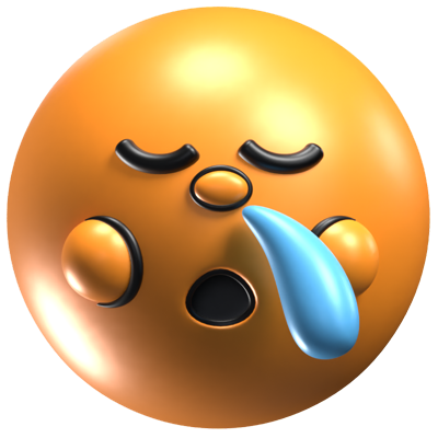 Sleepy Face 3D Retro Emoji Icon 3D Graphic