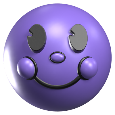 Slightly Smiling Face 3D Retro Emoji Icon 3D Graphic