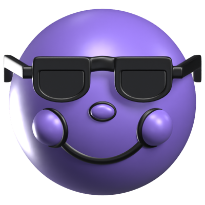 Smiling Face With Sunglasses 3D Retro Emoji Icon 3D Graphic