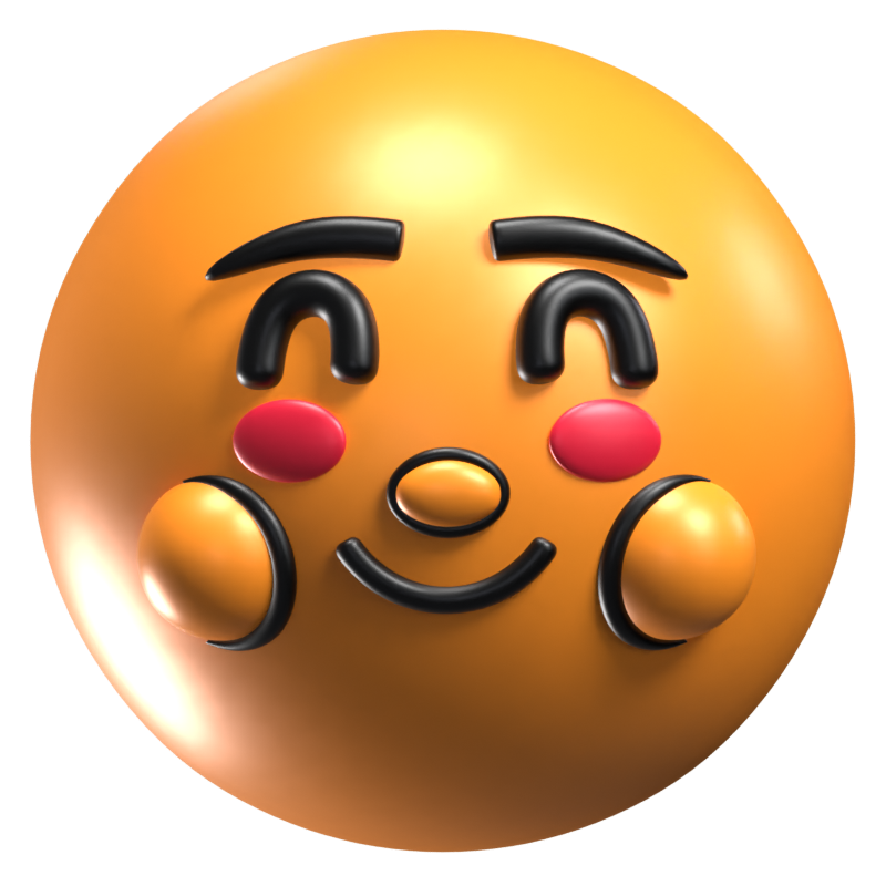 Ícone de emoji retrô 3D de rosto sorridente