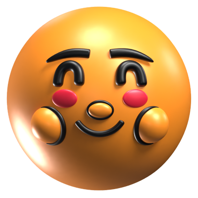 Smiling Face 3D Retro Emoji Icon 3D Graphic