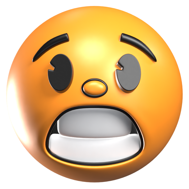 Verärgertes Gesicht 3D Retro Emoji Icon